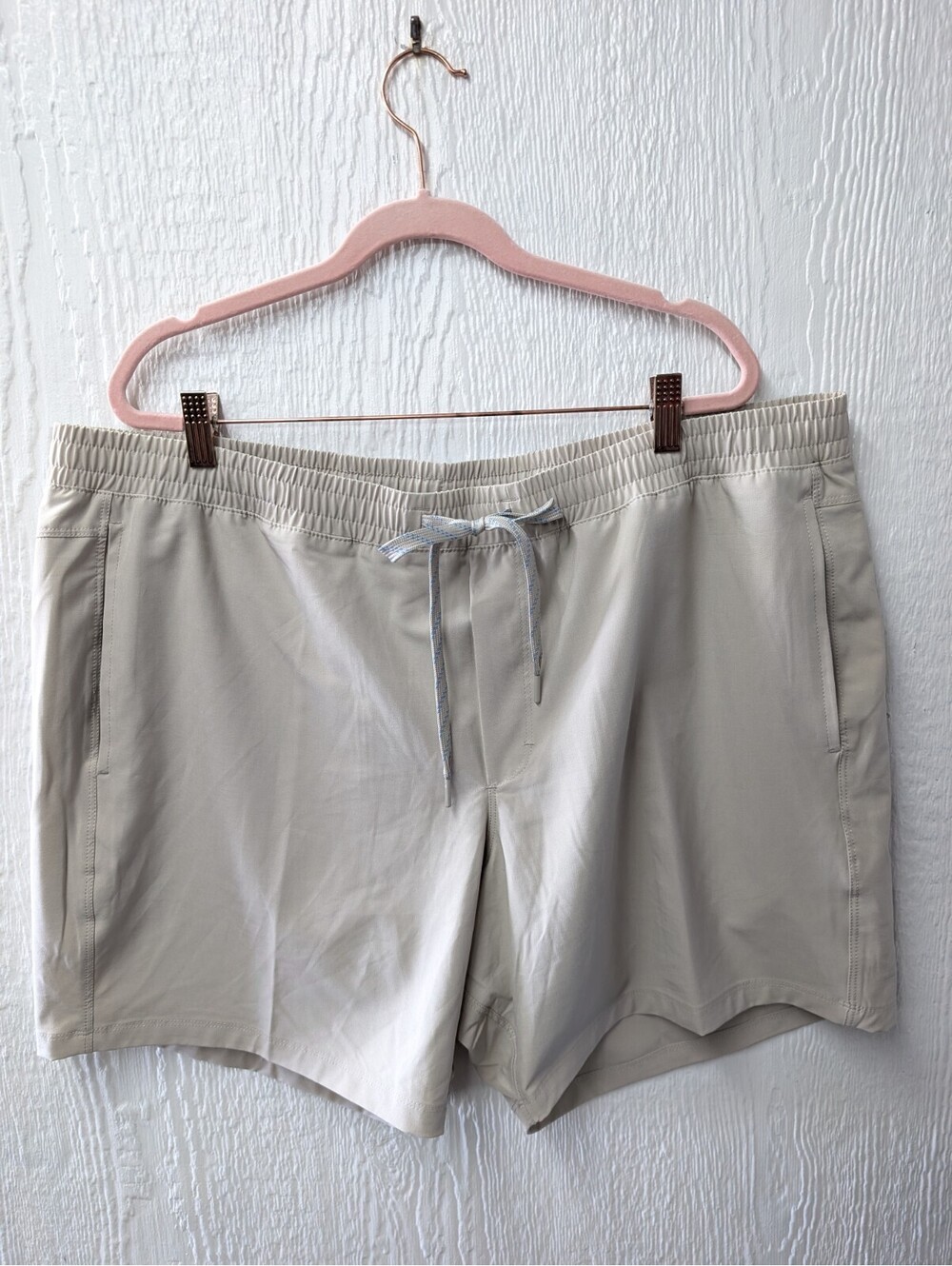 Birdie Bound Beige Shorts 7" Inseam Performance Golf Flex Drawstring Waist 2XL